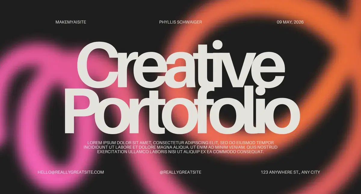 Neon gradient creative portfolio cover concept